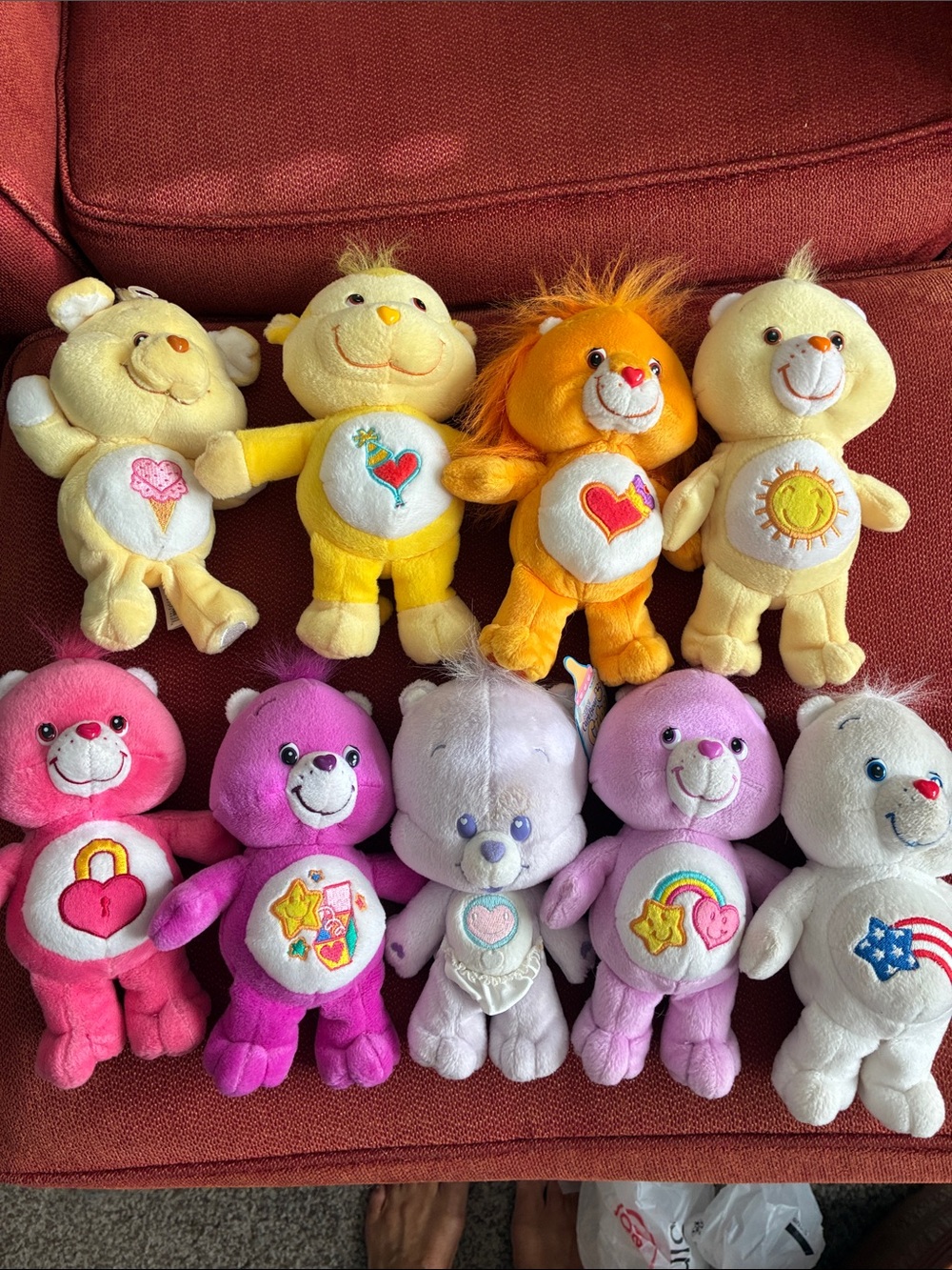 Vintage Care Bears Plush Collection - set of nine